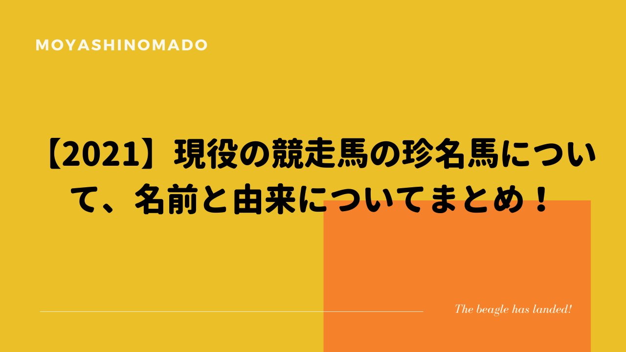 21 現役の競走馬の珍名馬について 名前と由来についてまとめ もやしの窓